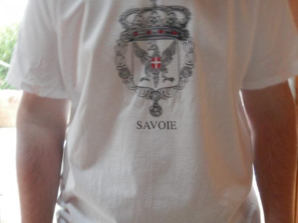 T-shirt blanc pour homme marqué Savoie