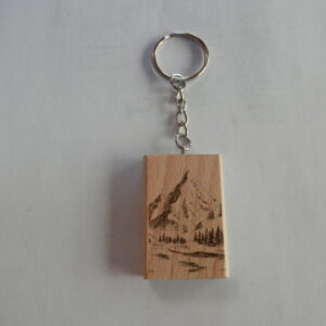 Porte clé artisanal en bois Mont-Blanc