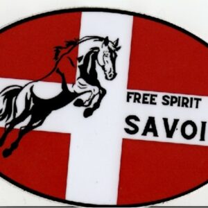 Autocollant ovale le cheval en Savoie