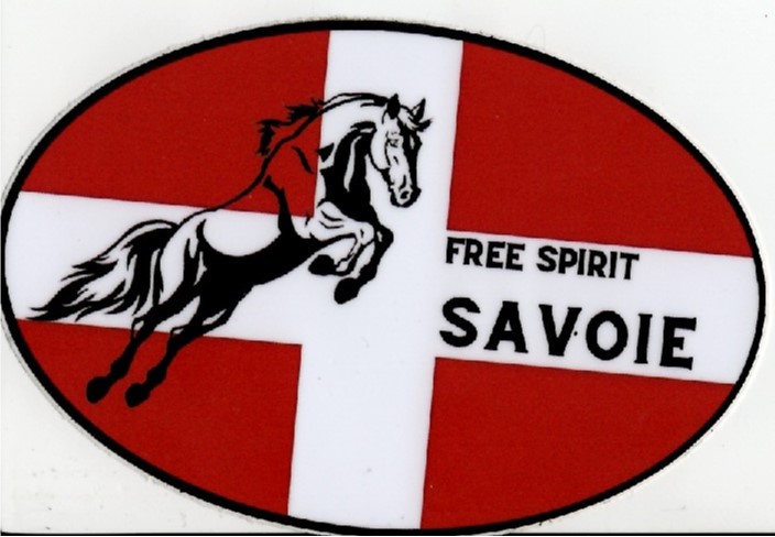 Autocollant ovale le cheval en Savoie