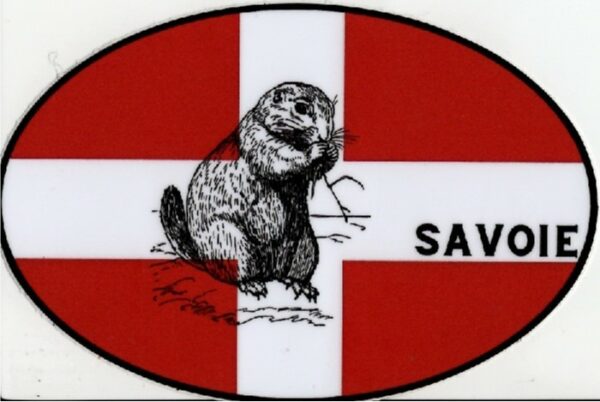 Autocollant ovale les marmottes de Savoie